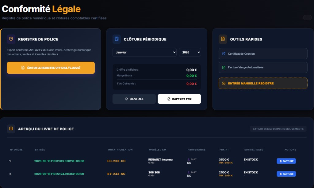 Livre de police NegoDesk